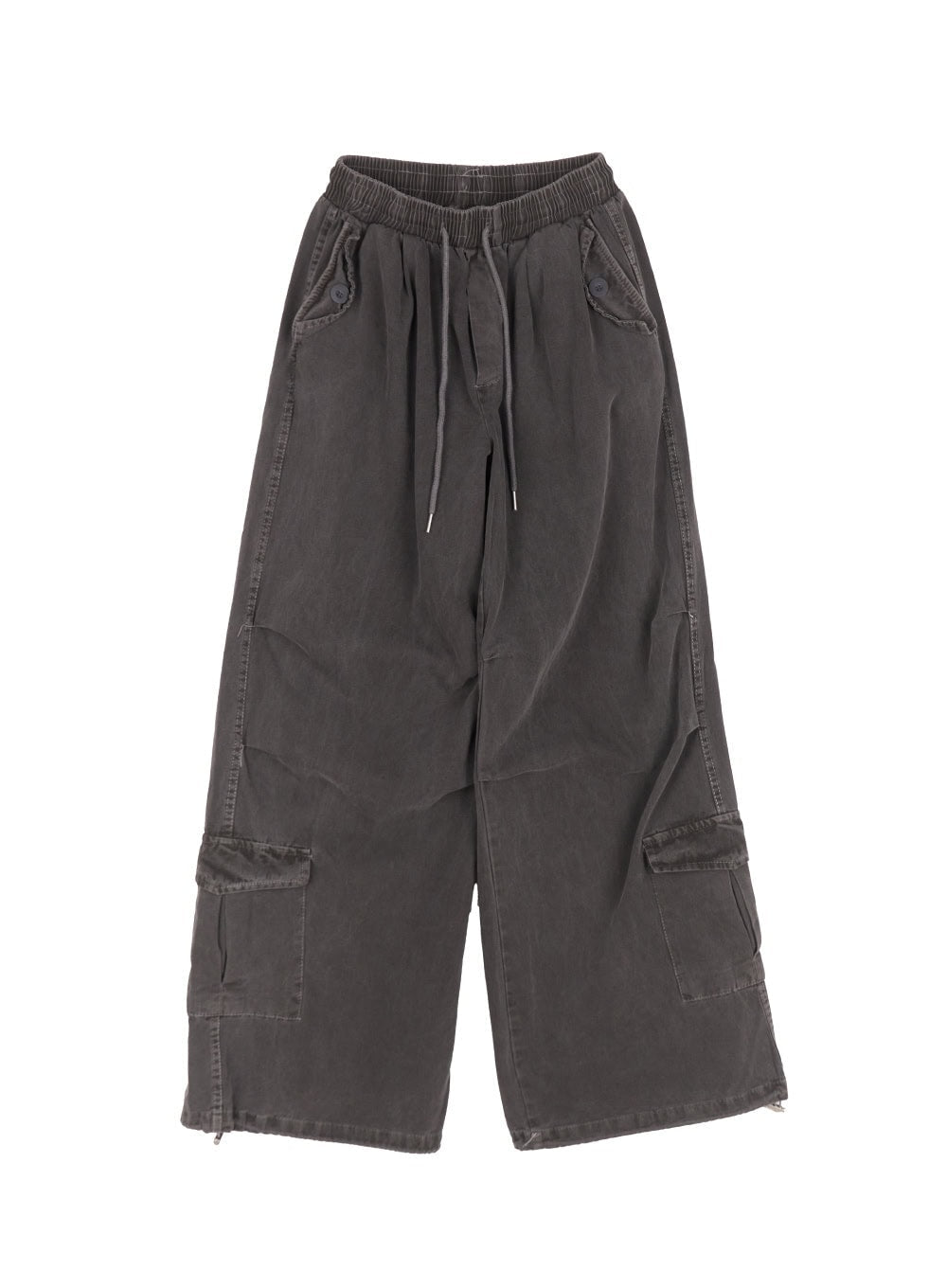 Cargo Washed Wide-Leg Sweatpants IY502