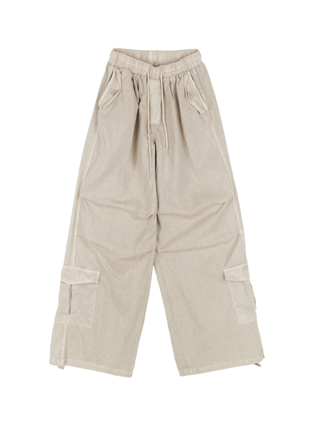 Cargo Washed Wide-Leg Sweatpants IY502
