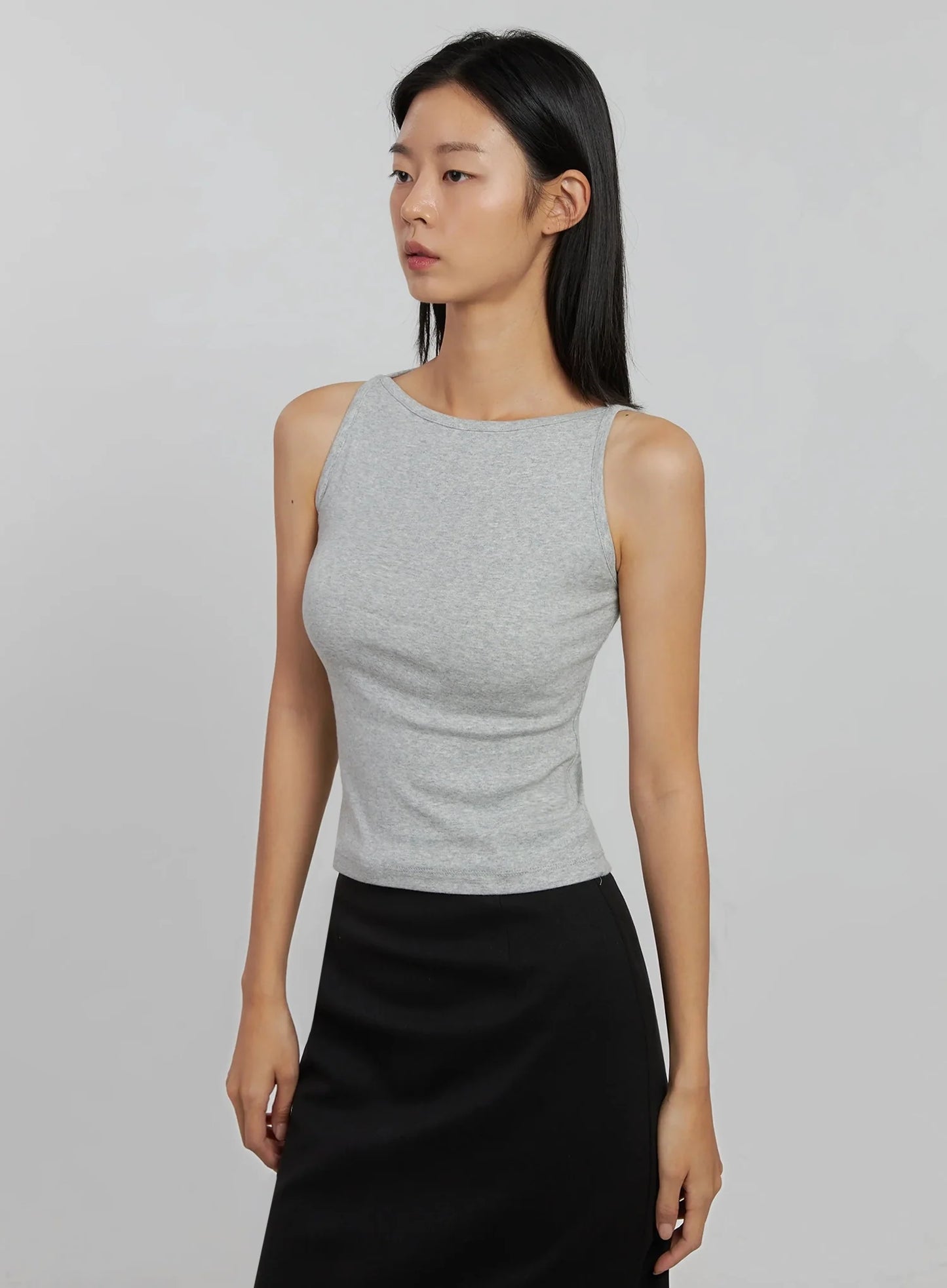 Boatneck Crop Tank Top IJ508