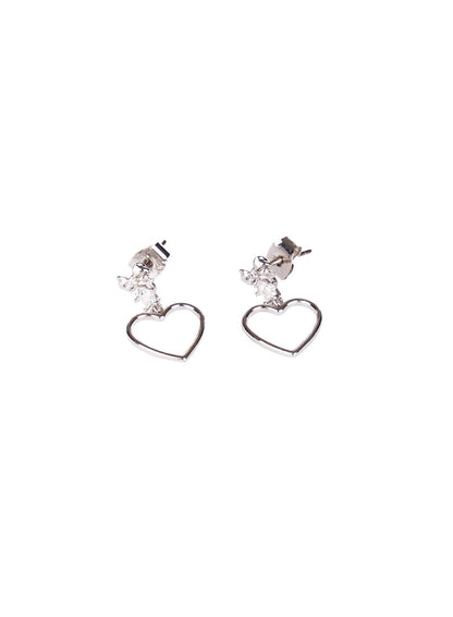 Adorable Heart Ribbon Earrings IF527