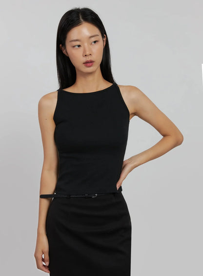 Boatneck Crop Tank Top IJ508
