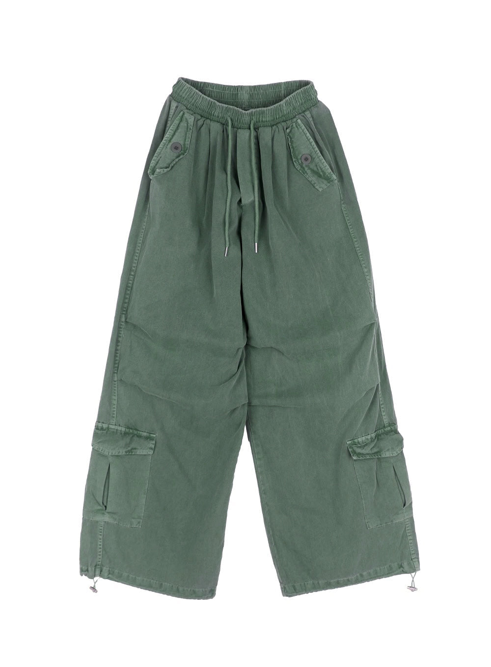 Cargo Washed Wide-Leg Sweatpants IY502