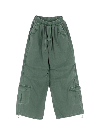 Cargo Washed Wide-Leg Sweatpants IY502
