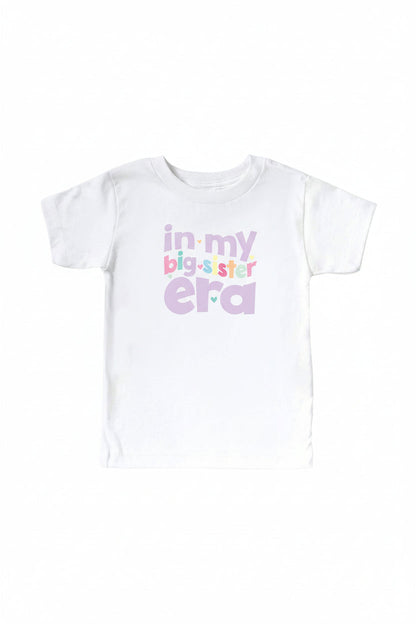 Big Sister Era Kids Graphic Tee | White