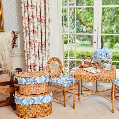 Isabella Rattan Basket with Ikat Liner (Small)