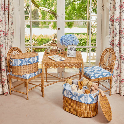 Isabella Rattan Basket with Ikat Liner (Small)