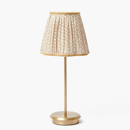 Tall Rechargeable Lamp with Putty Lotus Shade (18cm)