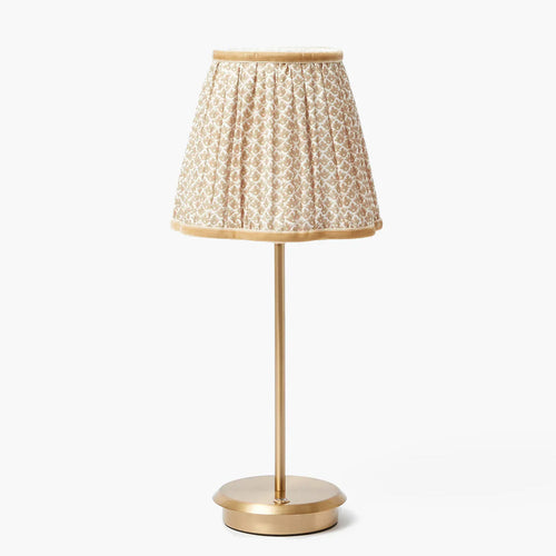 Tall Rechargeable Lamp with Putty Lotus Shade (18cm)
