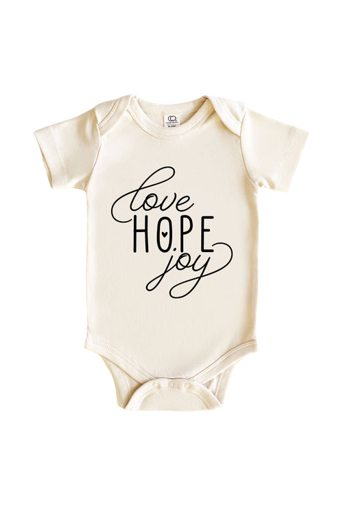 Love Hope Joy Graphic Bodysuit | Natural