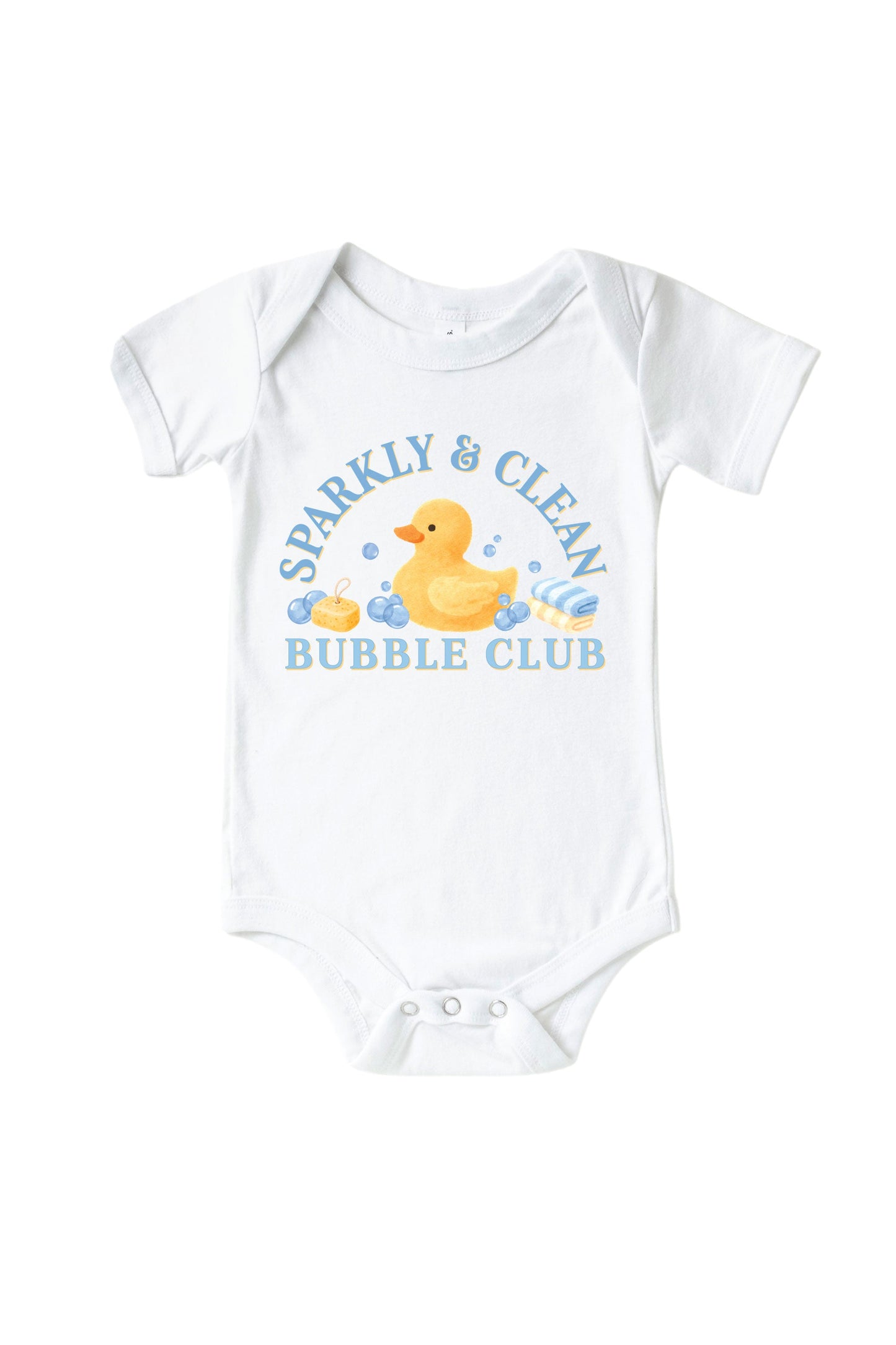 Bubble Club Blue Graphic Bodysuit & Kids Tee | White