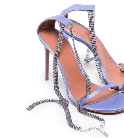 Clearance!!! Luxury Rhinestones Transparent PVC High quality Women Pumps Sandals Fashion Summer Stiletto High heels Party Shoes
