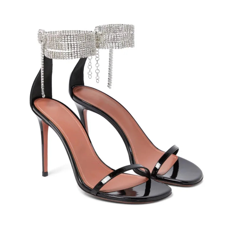 Clearance!!! Luxury Rhinestones Transparent PVC High quality Women Pumps Sandals Fashion Summer Stiletto High heels Party Shoes