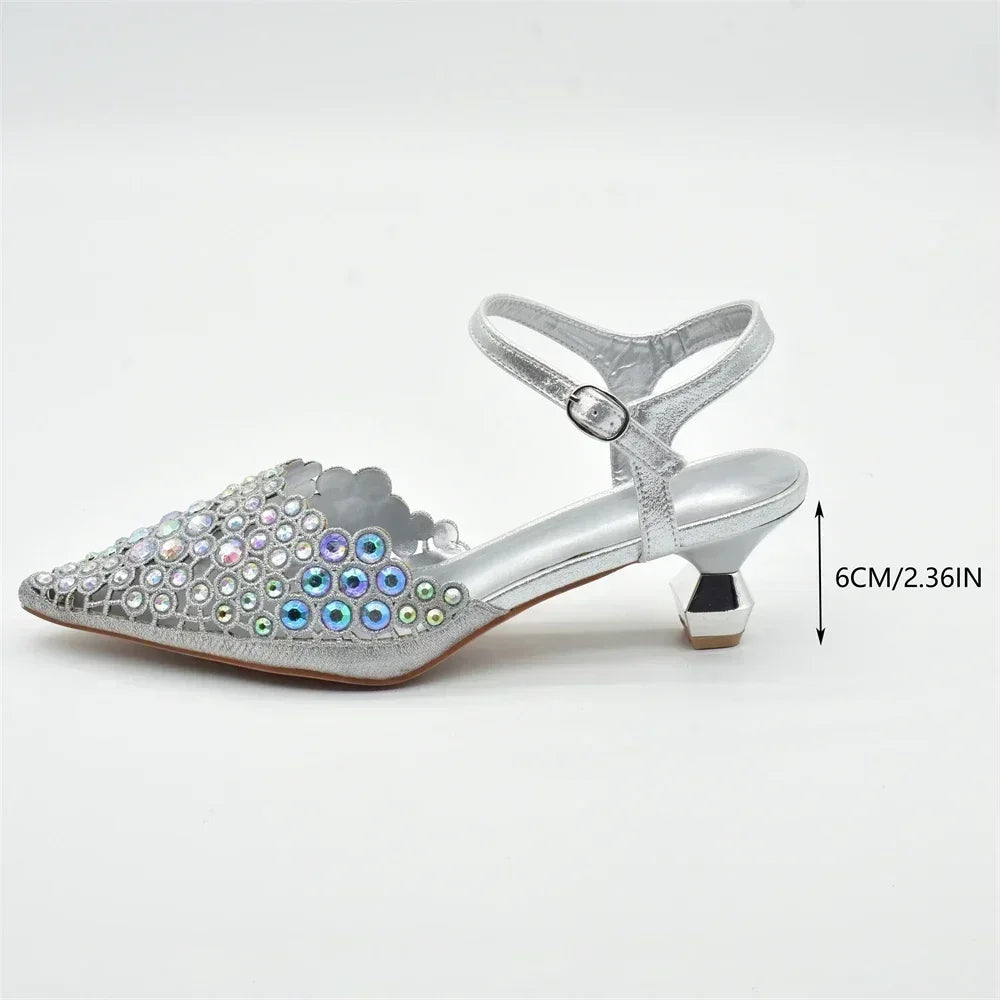 Hot Selling Pointed Toe Ladies Shoes Matching Bag Set for Nigeran Wedding Party Pumps Shoes for Women 2025 Designer Luxury
