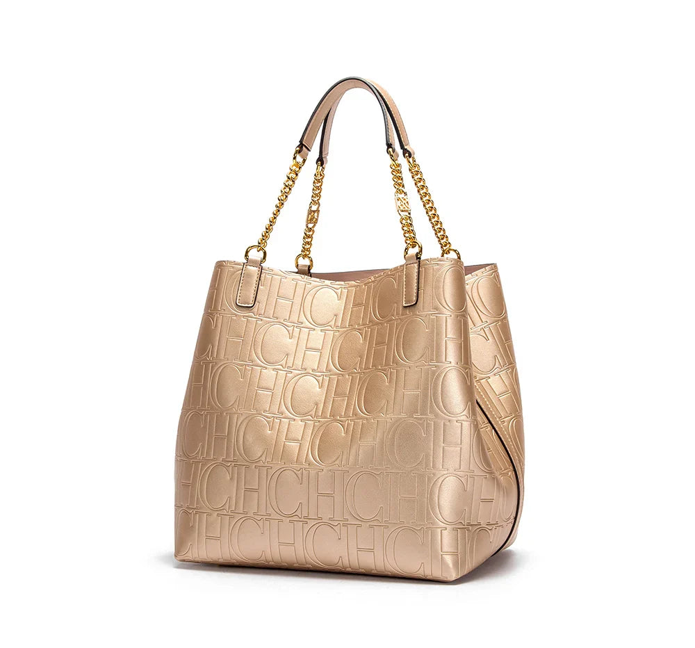 CH Superior Sense of Solid Colour Simple Style Ladies Large Capacity Tote Bag Daily Commuting Fashion Style Ladies Versatile