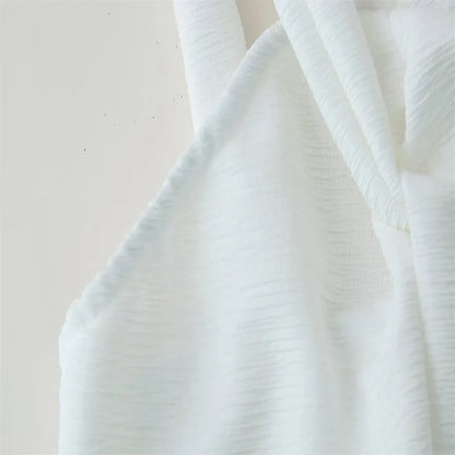 2025 Spring Women's High Street Sexy White Off-the-shoulder Halter Pleated Floor-length Dress Fashion Sleeveless Loose Dress