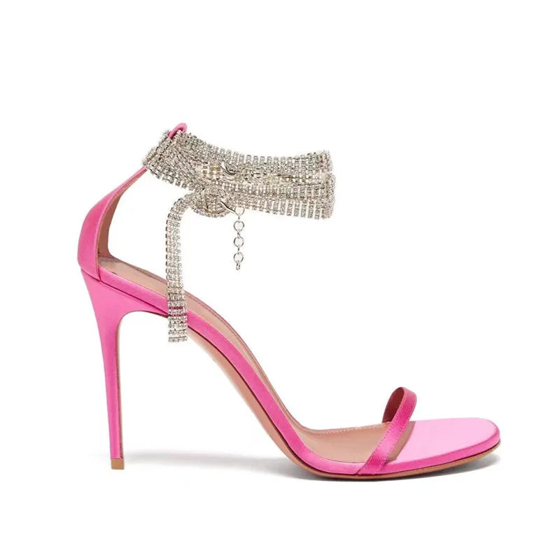 Clearance!!! Luxury Rhinestones Transparent PVC High quality Women Pumps Sandals Fashion Summer Stiletto High heels Party Shoes