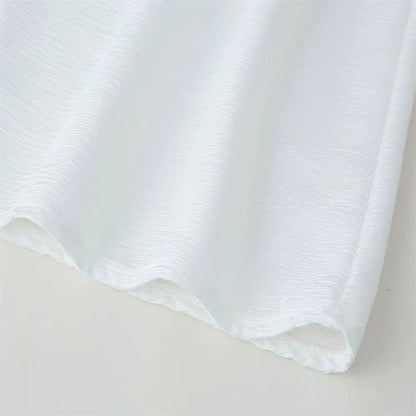 2025 Spring Women's High Street Sexy White Off-the-shoulder Halter Pleated Floor-length Dress Fashion Sleeveless Loose Dress
