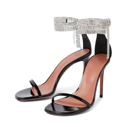 Clearance!!! Luxury Rhinestones Transparent PVC High quality Women Pumps Sandals Fashion Summer Stiletto High heels Party Shoes