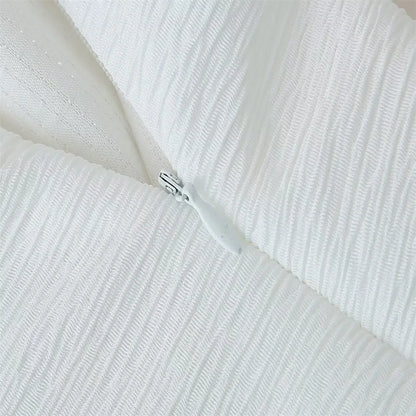 2025 Spring Women's High Street Sexy White Off-the-shoulder Halter Pleated Floor-length Dress Fashion Sleeveless Loose Dress