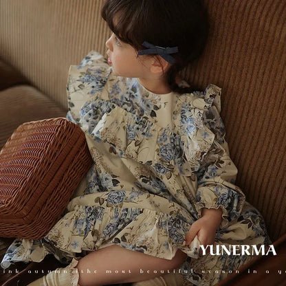 Girls Dress Autumn Spring New Long Sleeve Kids Dress Princess Dress Kids Clothes Vestido Flower Girl Dresses Clothing Wholesale