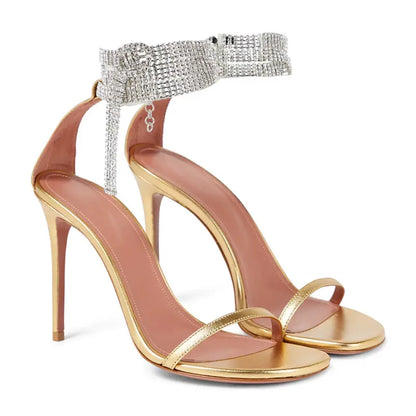 Clearance!!! Luxury Rhinestones Transparent PVC High quality Women Pumps Sandals Fashion Summer Stiletto High heels Party Shoes