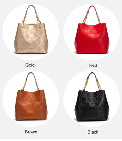 CH Superior Sense of Solid Colour Simple Style Ladies Large Capacity Tote Bag Daily Commuting Fashion Style Ladies Versatile