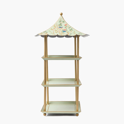 Chinoiserie Tole Three Tier Pagoda Stand