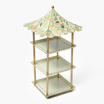 Chinoiserie Tole Three Tier Pagoda Stand
