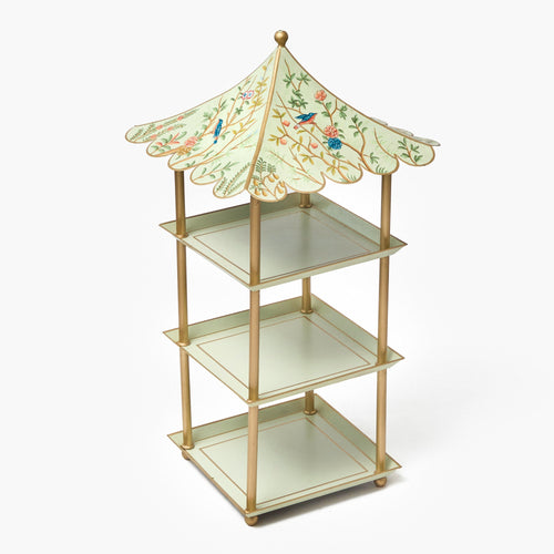 Chinoiserie Tole Three Tier Pagoda Stand