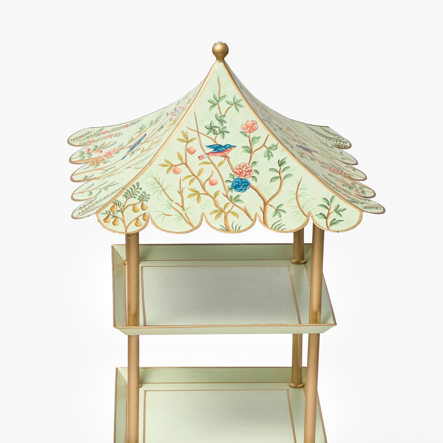 Chinoiserie Tole Three Tier Pagoda Stand