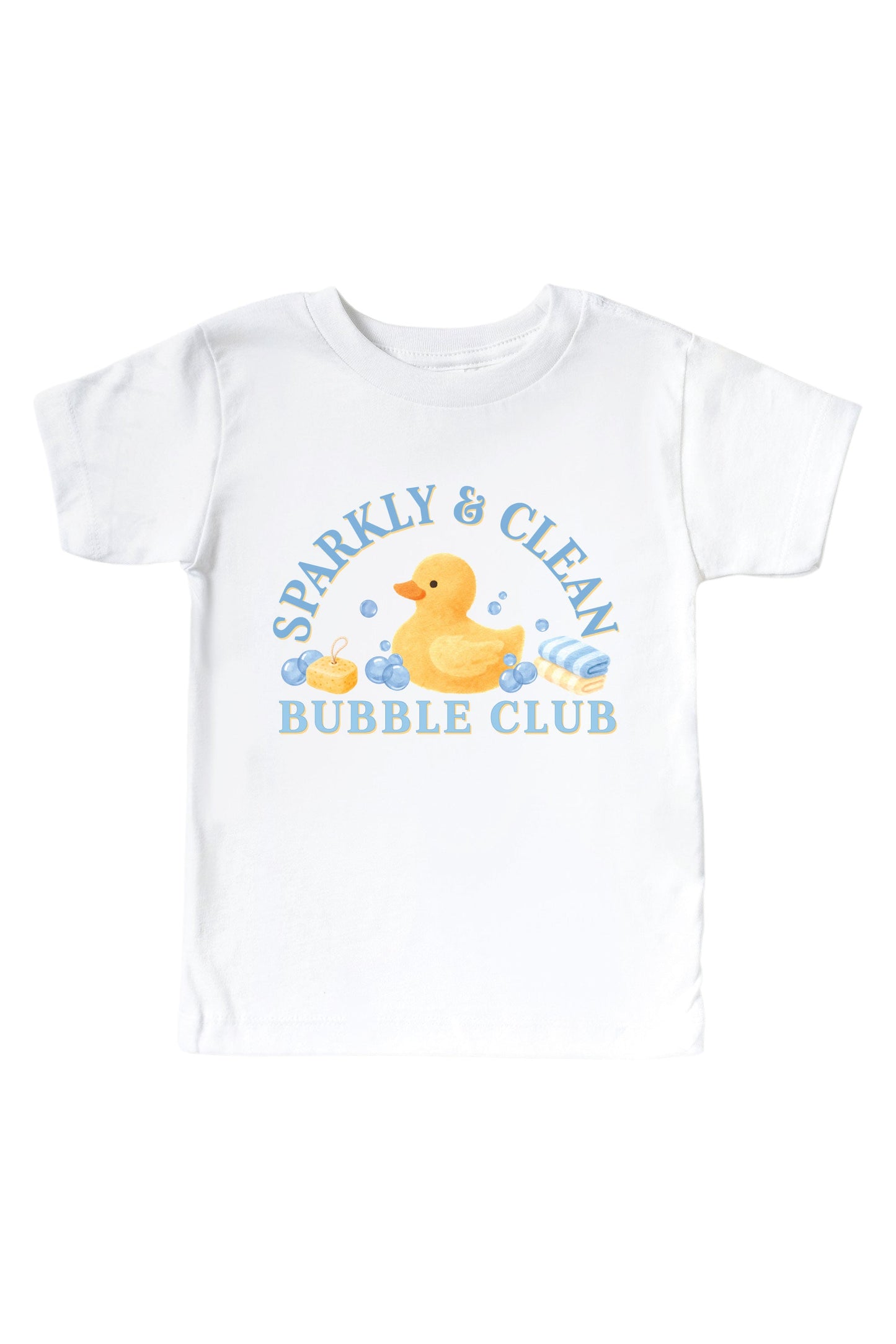Bubble Club Blue Graphic Bodysuit & Kids Tee | White