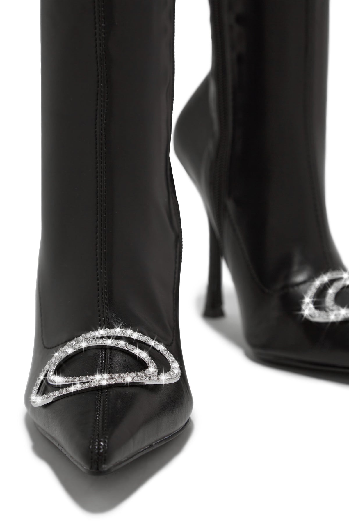 Alisa Embellished Ankle Boots - Black