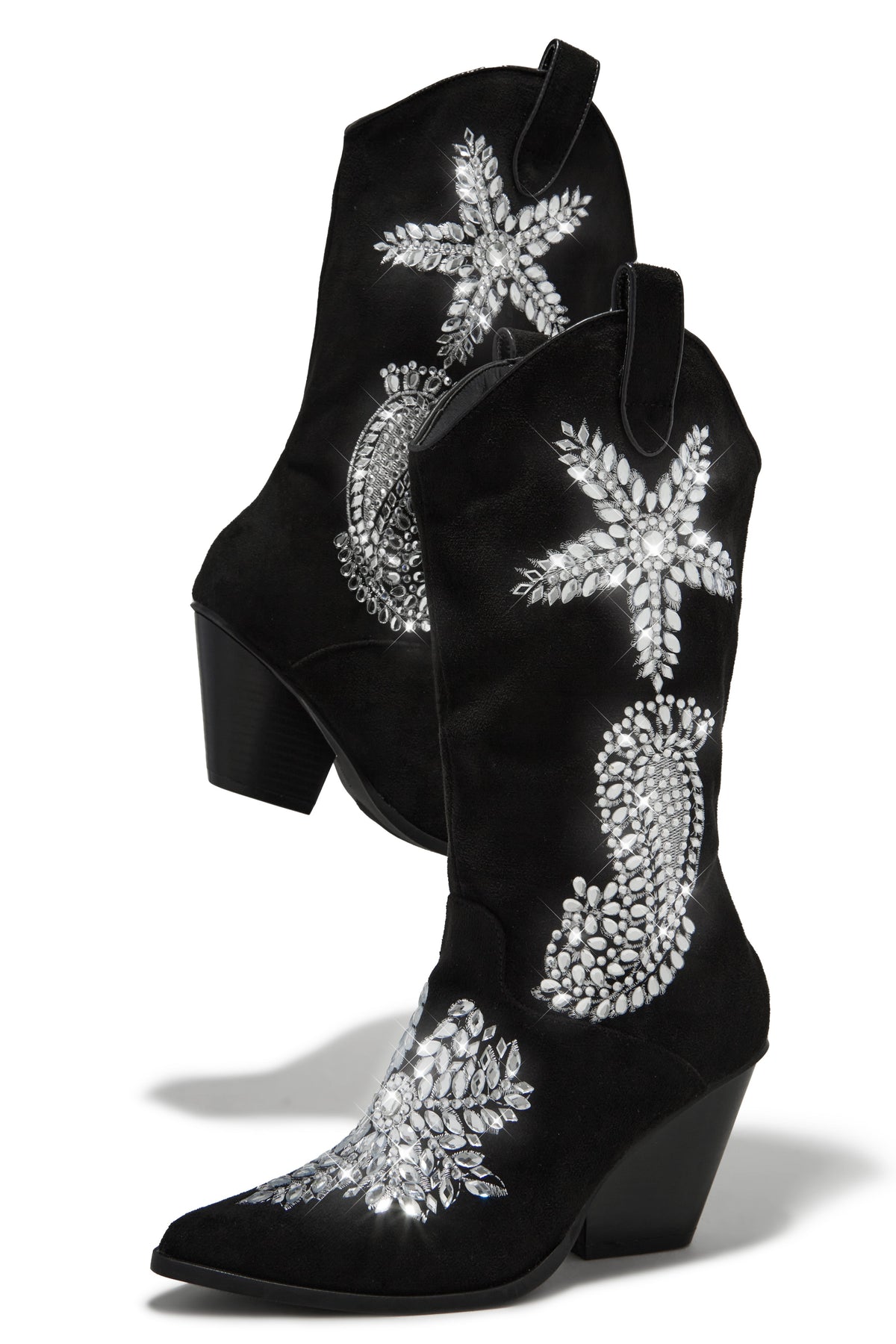 Rock The Rodeo Embellished Cowgirl Boots - Black