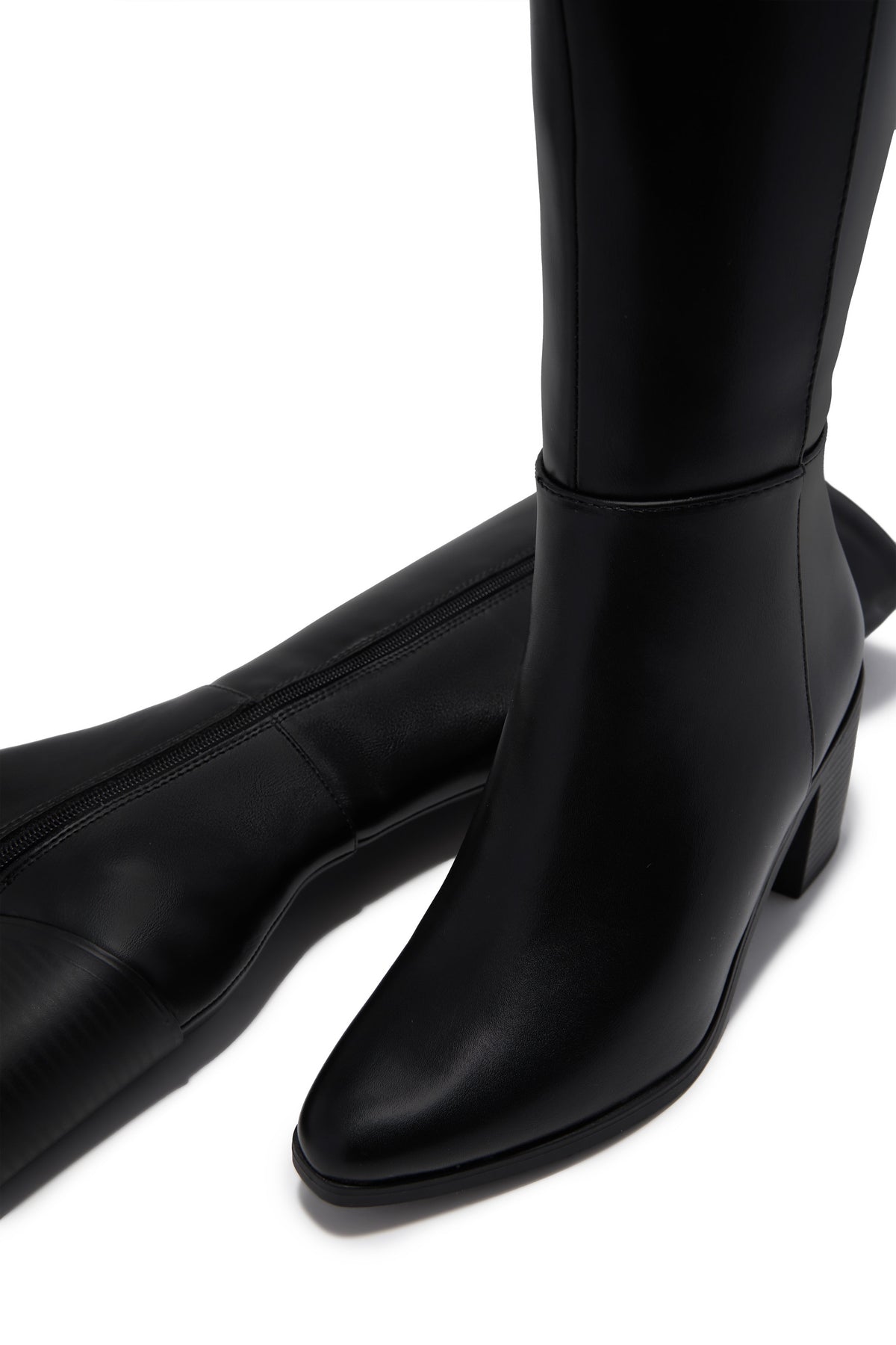 Draya Wide Fit Block Heel Boots - Black