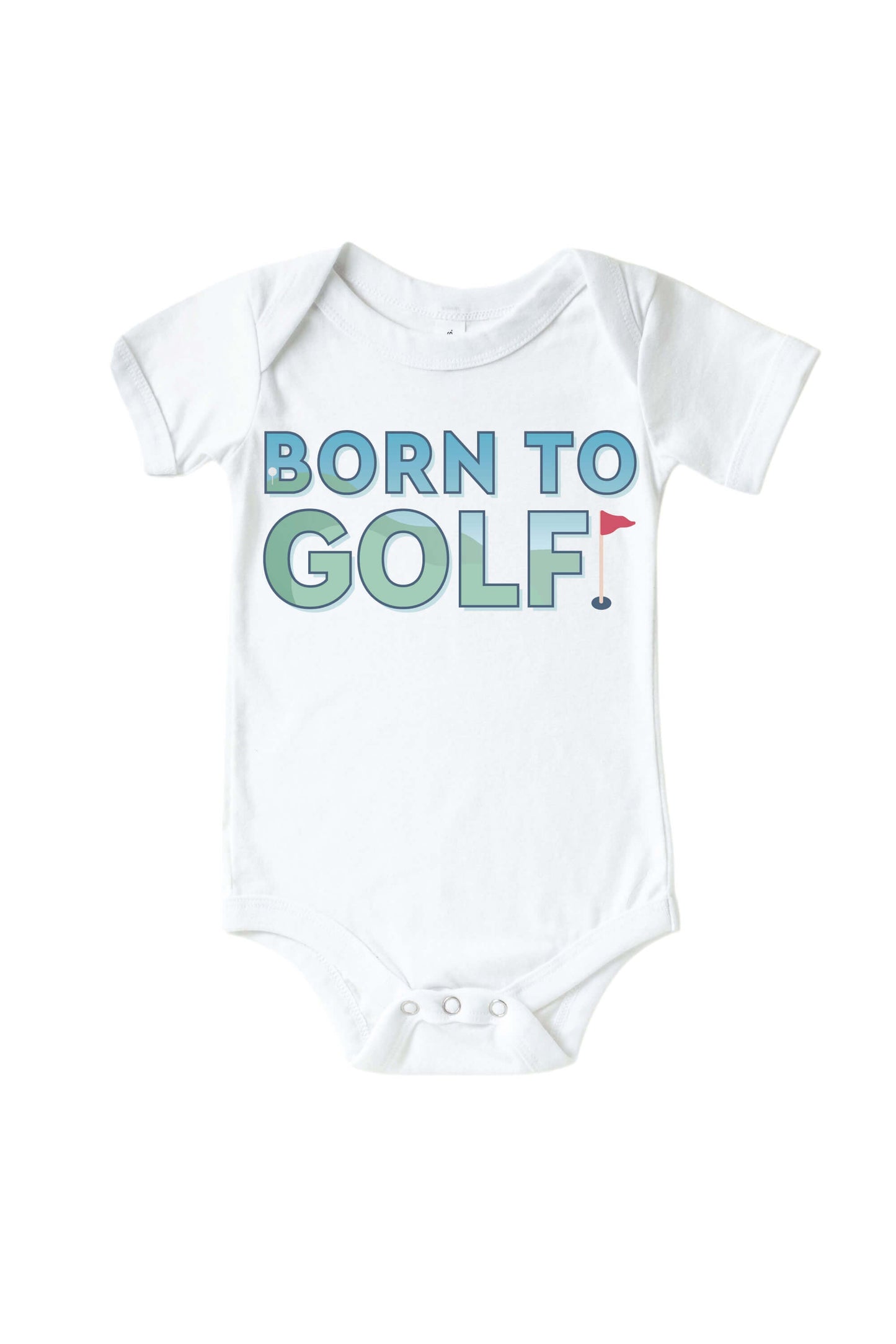 Born To Golf Graphic Bodysuit & Kids Tee | White