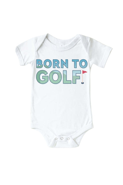 Born To Golf Graphic Bodysuit & Kids Tee | White