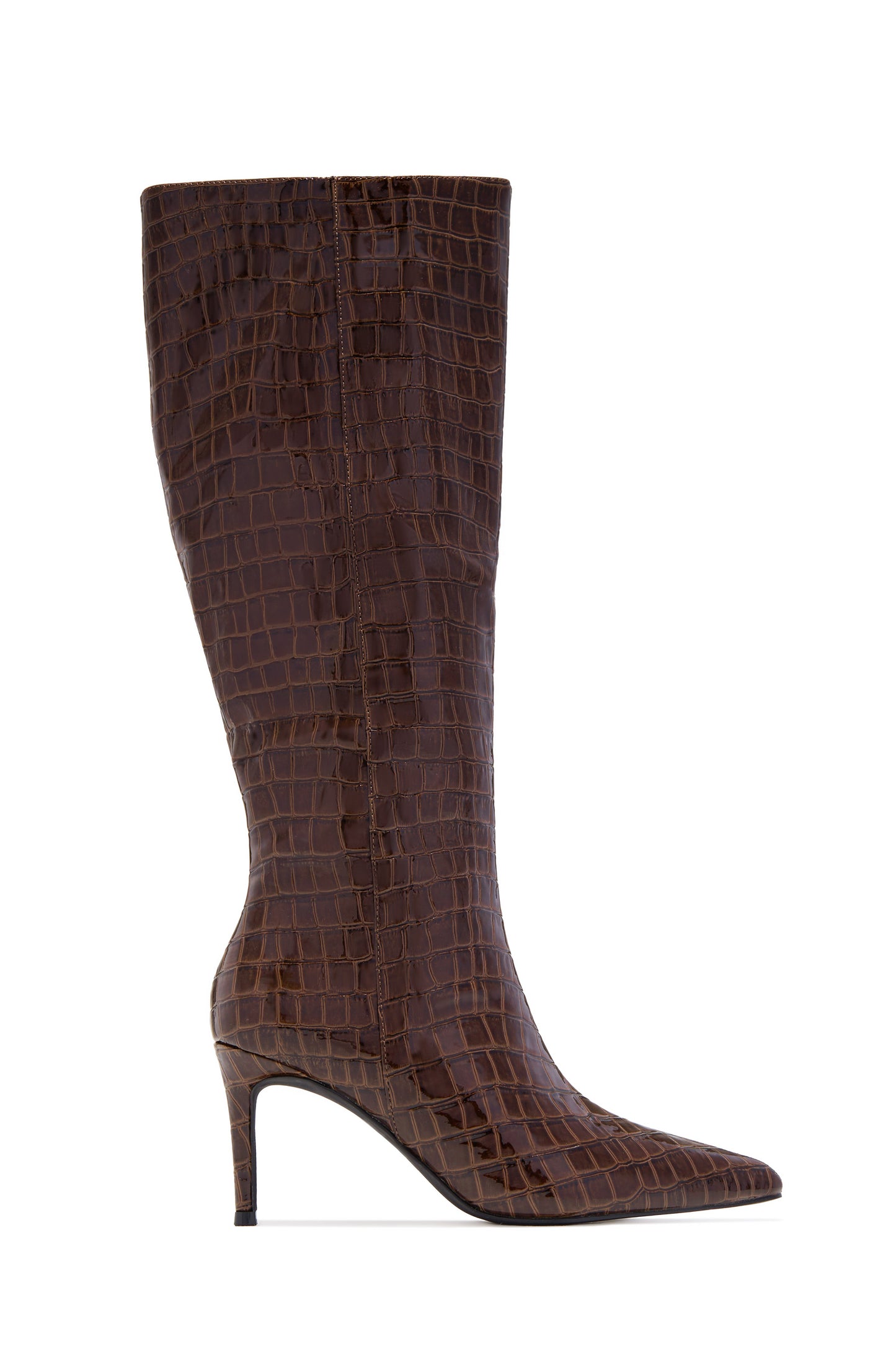 Chrissy Mid Heel Boots - Brown