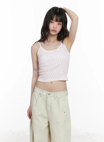 Cherry Print Ribbon Cami Top CM526