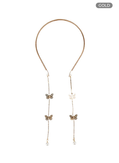 Beaded Pearl Brass Headband OG406
