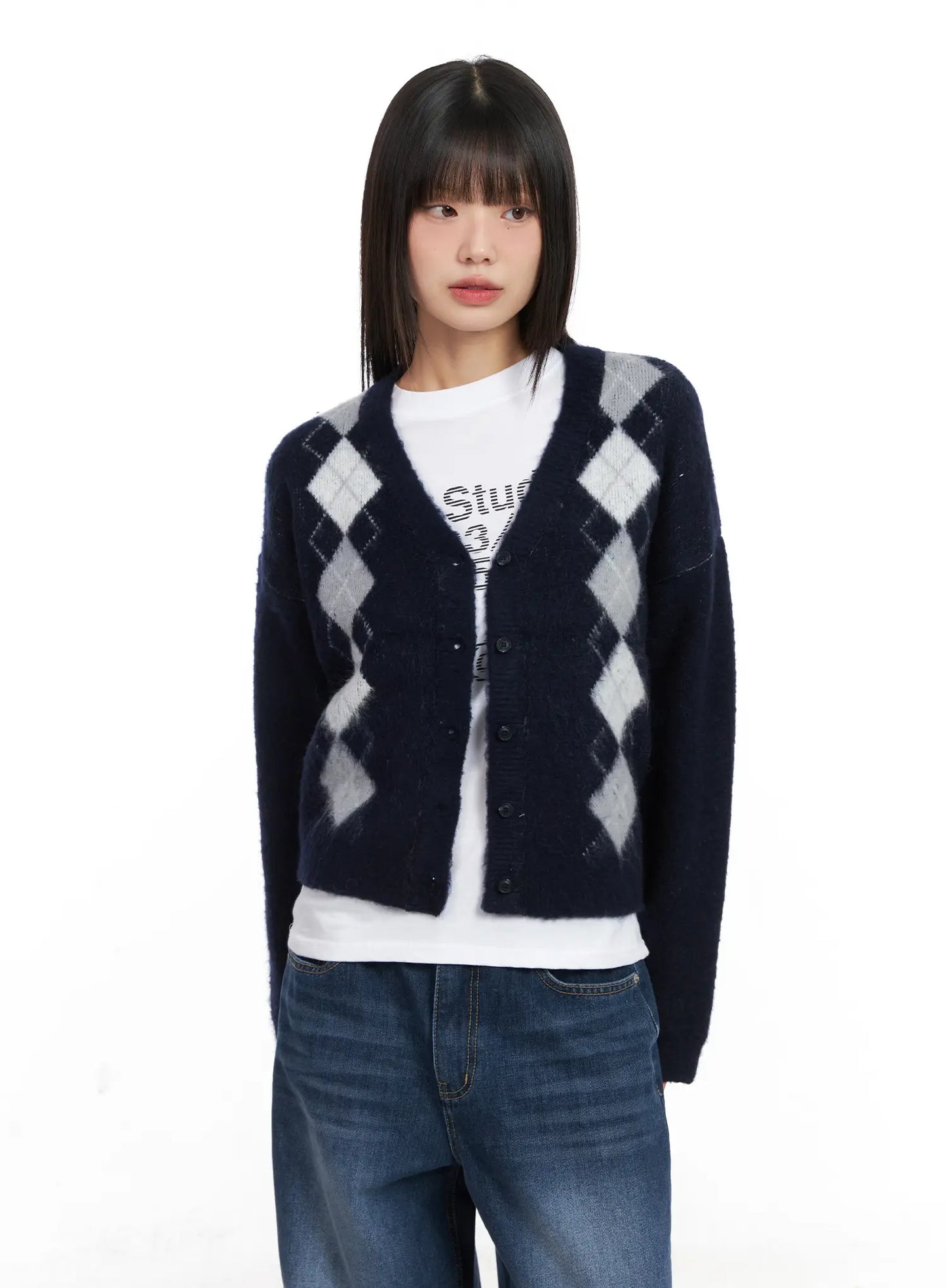 Argyle Brush Cardigan CN521