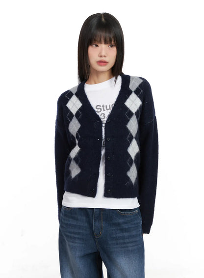 Argyle Brush Cardigan CN521