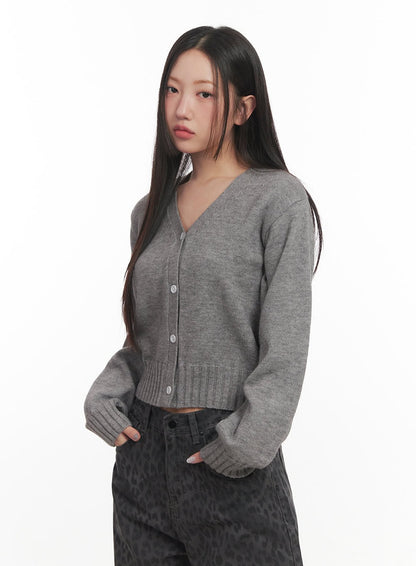 Classic Button V-Neck Cardigan CF524