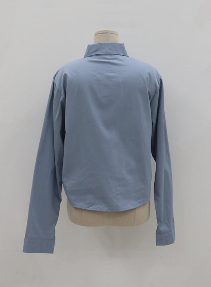 Basic Tone Down Color Crop Shirt BG23
