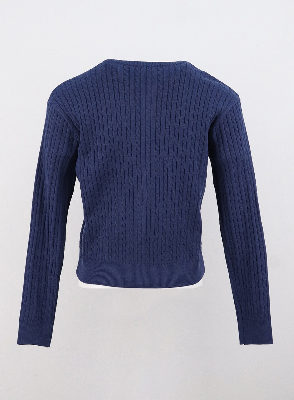 Cable Knit Round Neck Cardigan OS305