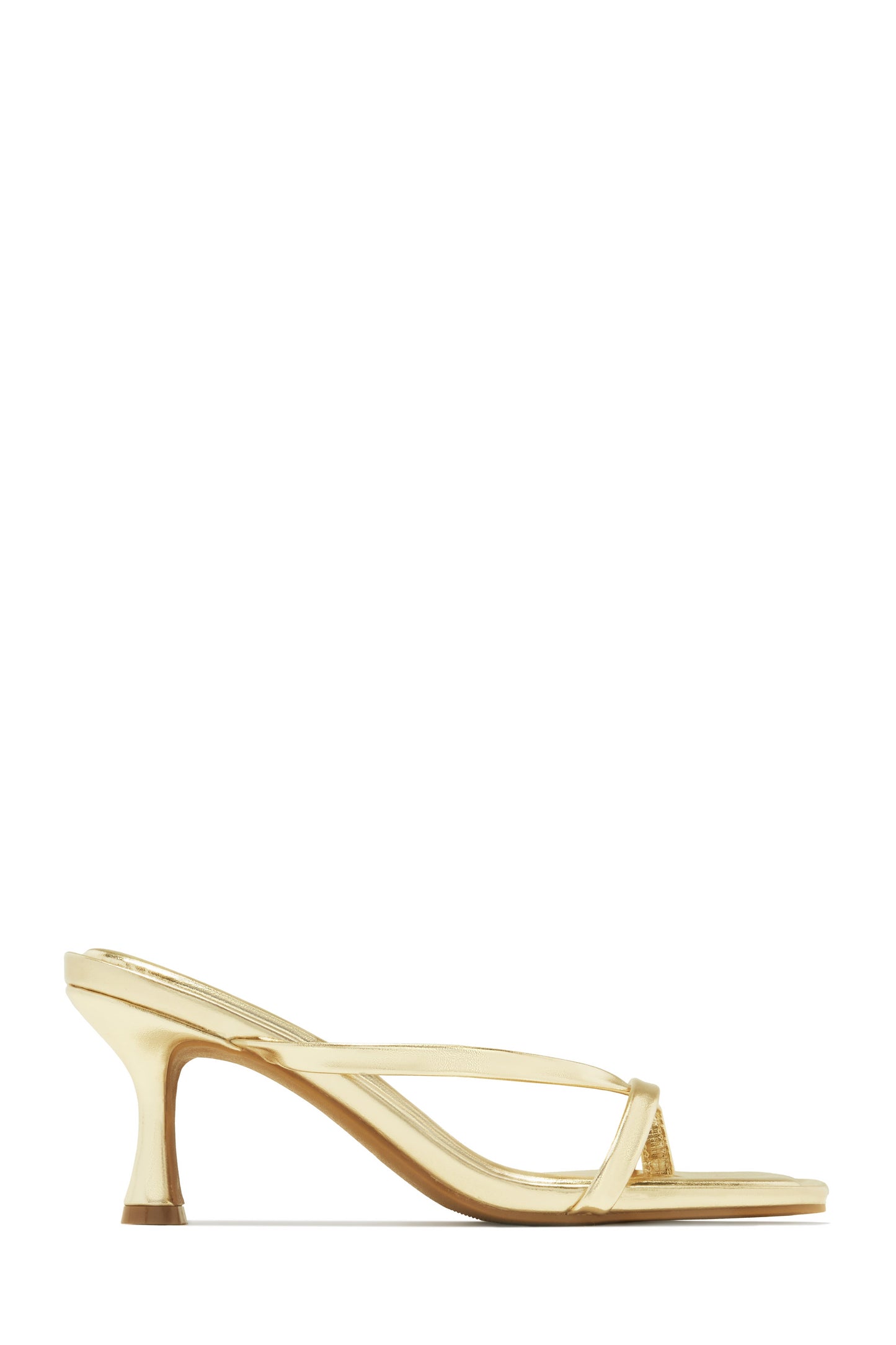 Elena Mid Heel Mules - Gold