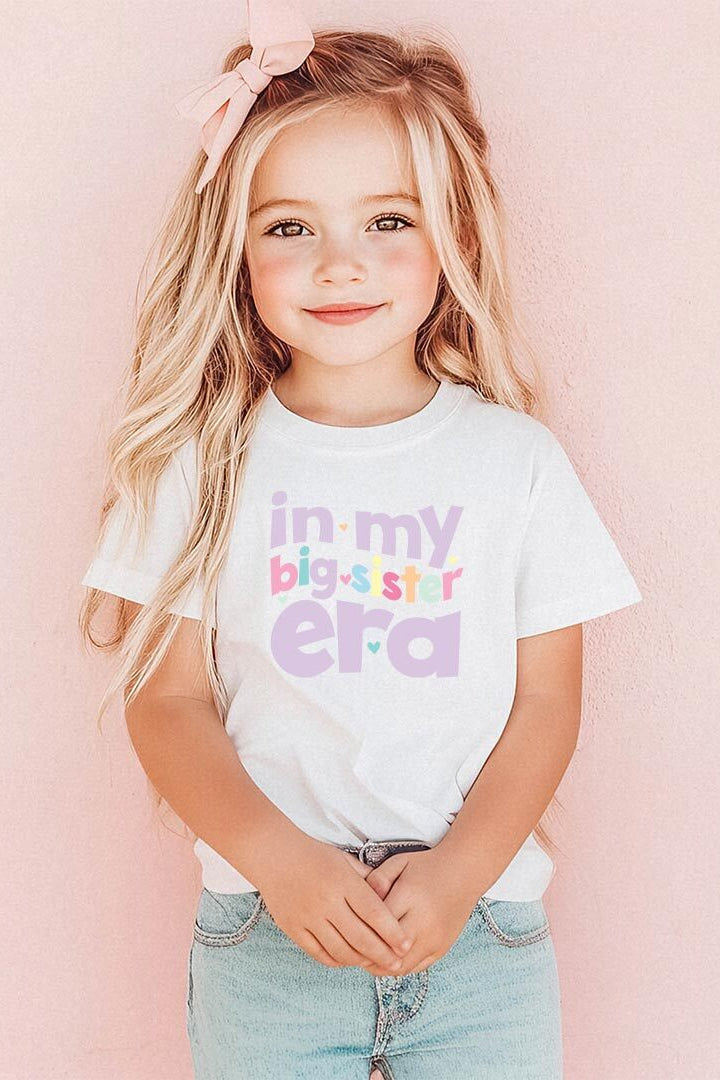 Big Sister Era Kids Graphic Tee | White