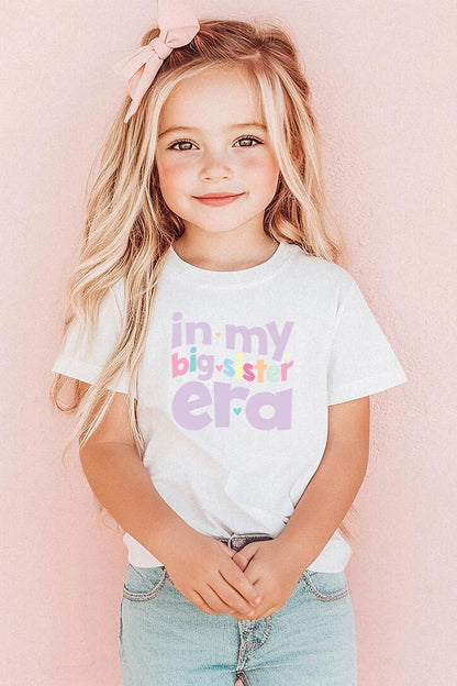 Big Sister Era Kids Graphic Tee | White