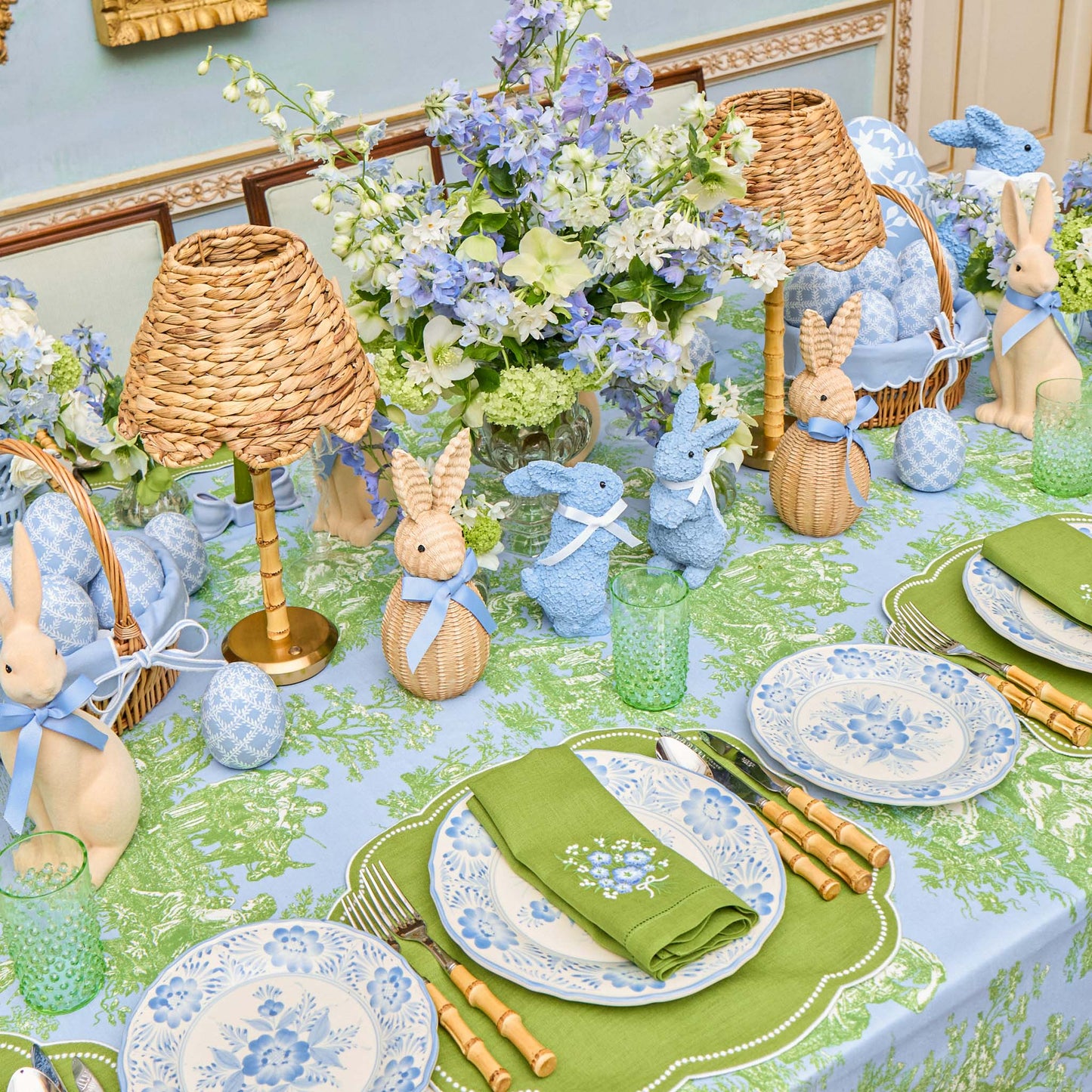 Green Eloise Linen Placemats (Set of 4)
