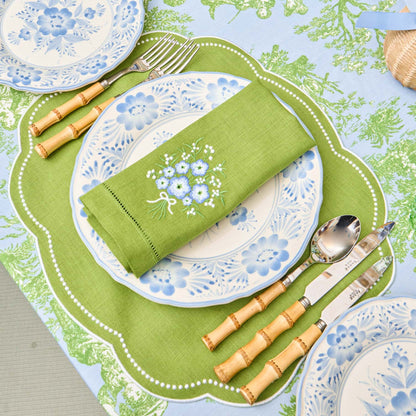 Green Eloise Linen Placemats (Set of 4)
