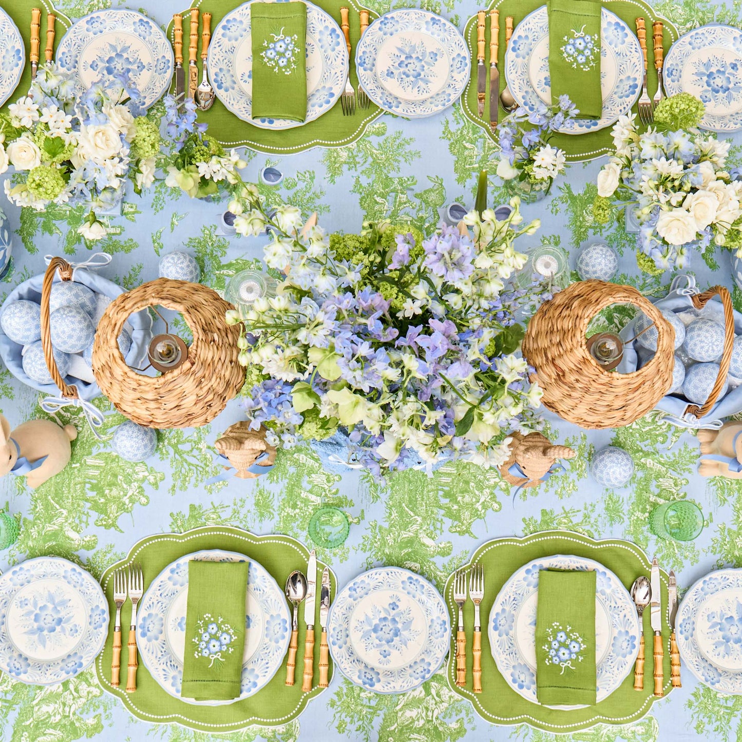 Green Eloise Linen Placemats (Set of 4)